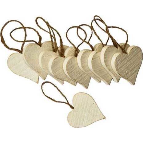 Mini Hearts - Whitewash - set 10 