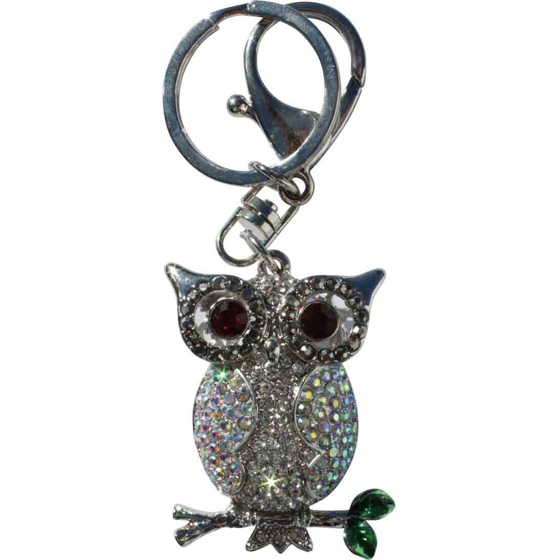 Keyring - Diamonte Feather Owl