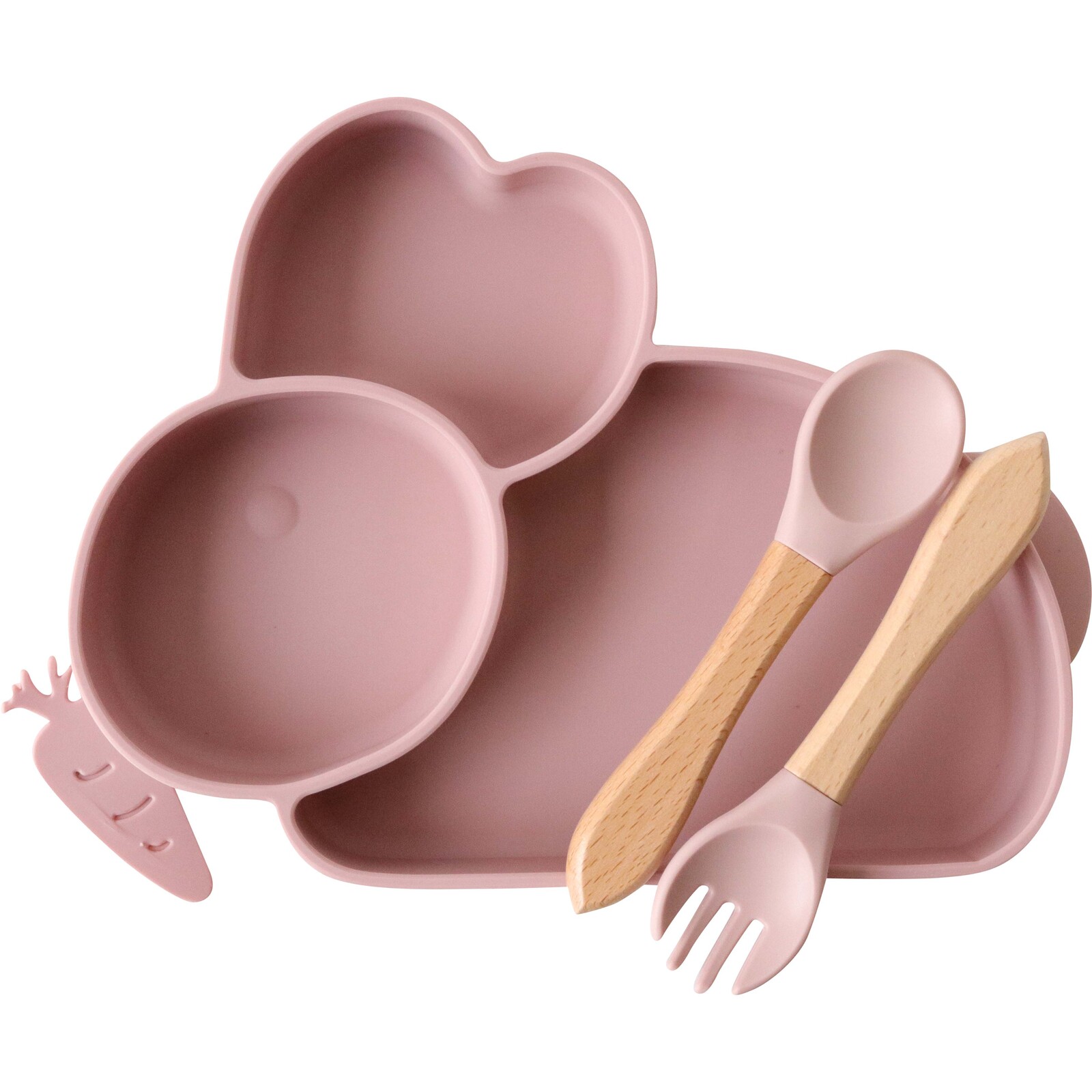 Silicone Bowl Set Bunny Pink