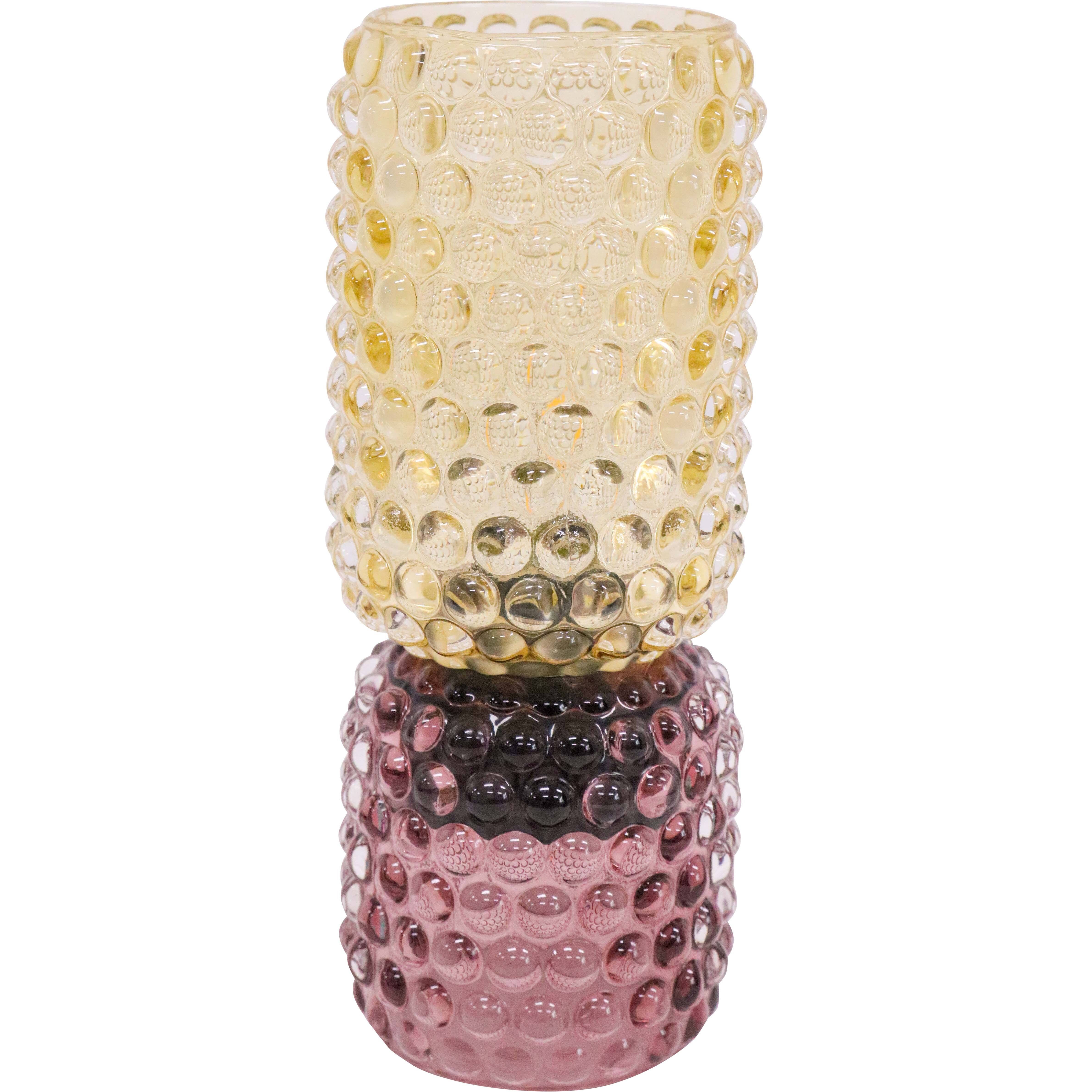 LED Glass Lamp Pink/Amber