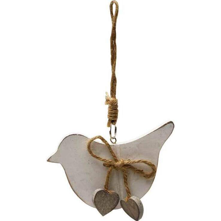 Hanging Bird Double Hearts