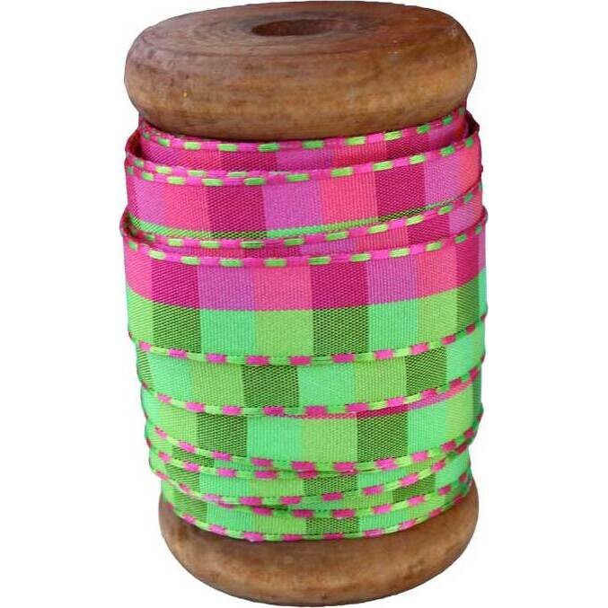 Ribbon Pink/Green Stripe