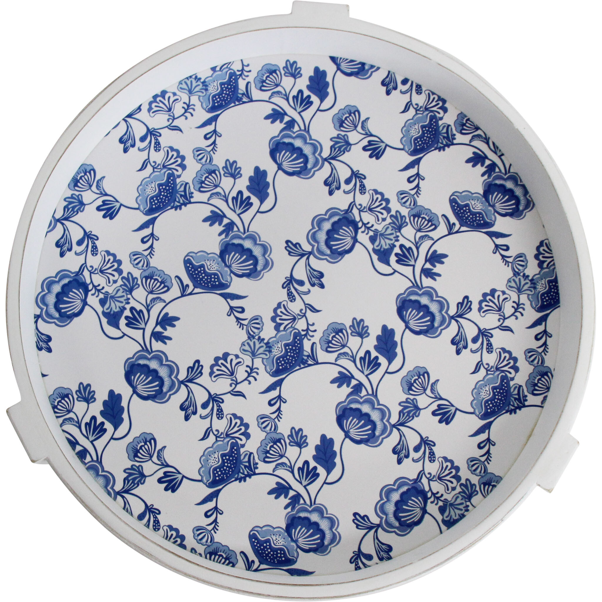 Tray Round Blue/White