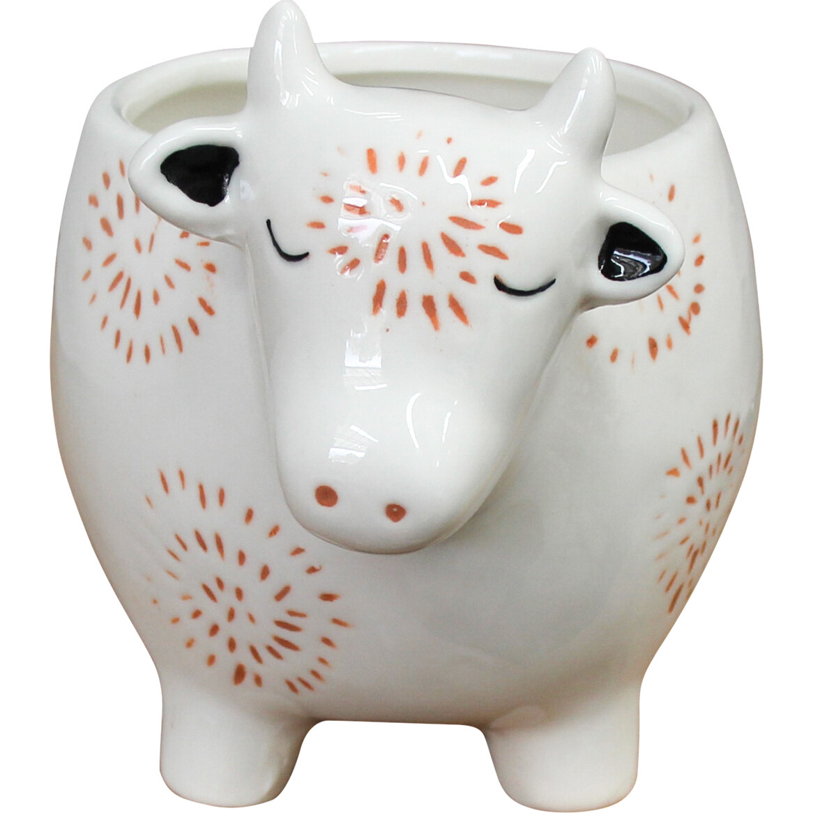 Planter White Daisy Cow