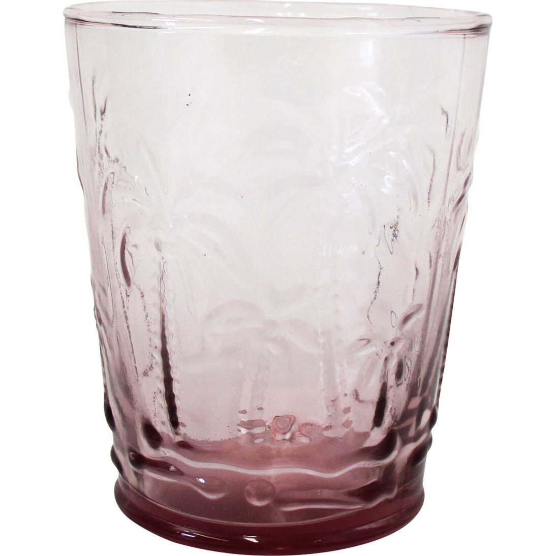 Tumbler Glass Palm Pink