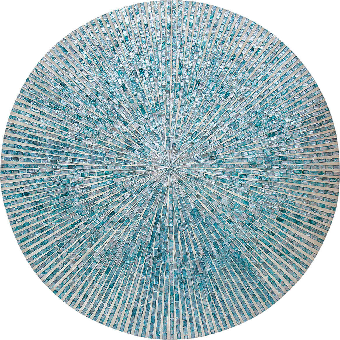 Wall Decor Mosaic Soft Blue Sunburst