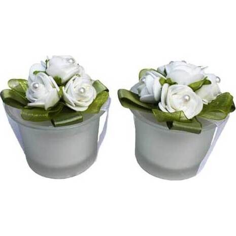 Votives White Rose Set/2