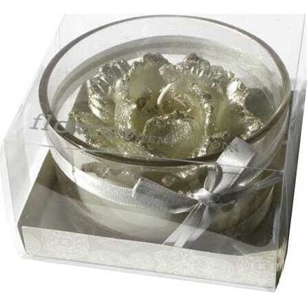 Votive Silver Rose Large