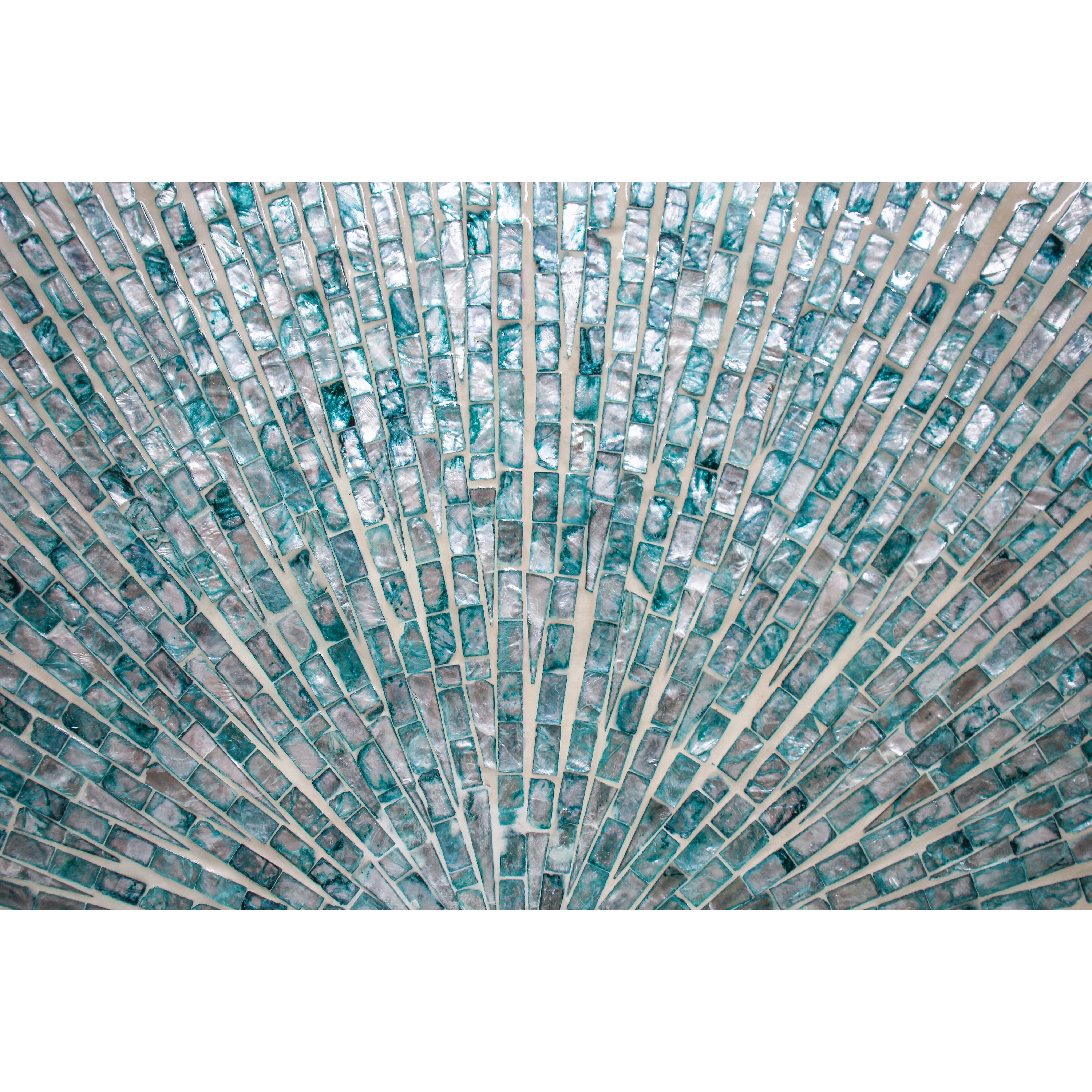 Wall Decor Mosaic Soft Blue Sunburst