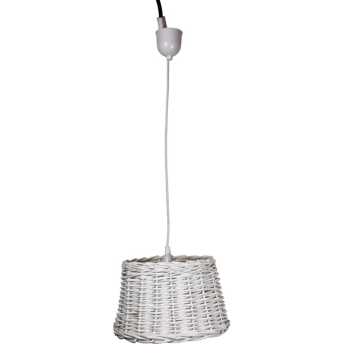 Pendant Lamp Rattan White Sml