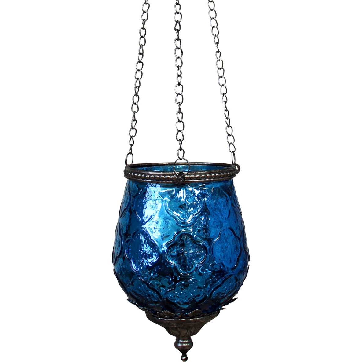 Hanging Votive Foil Indigo Sml