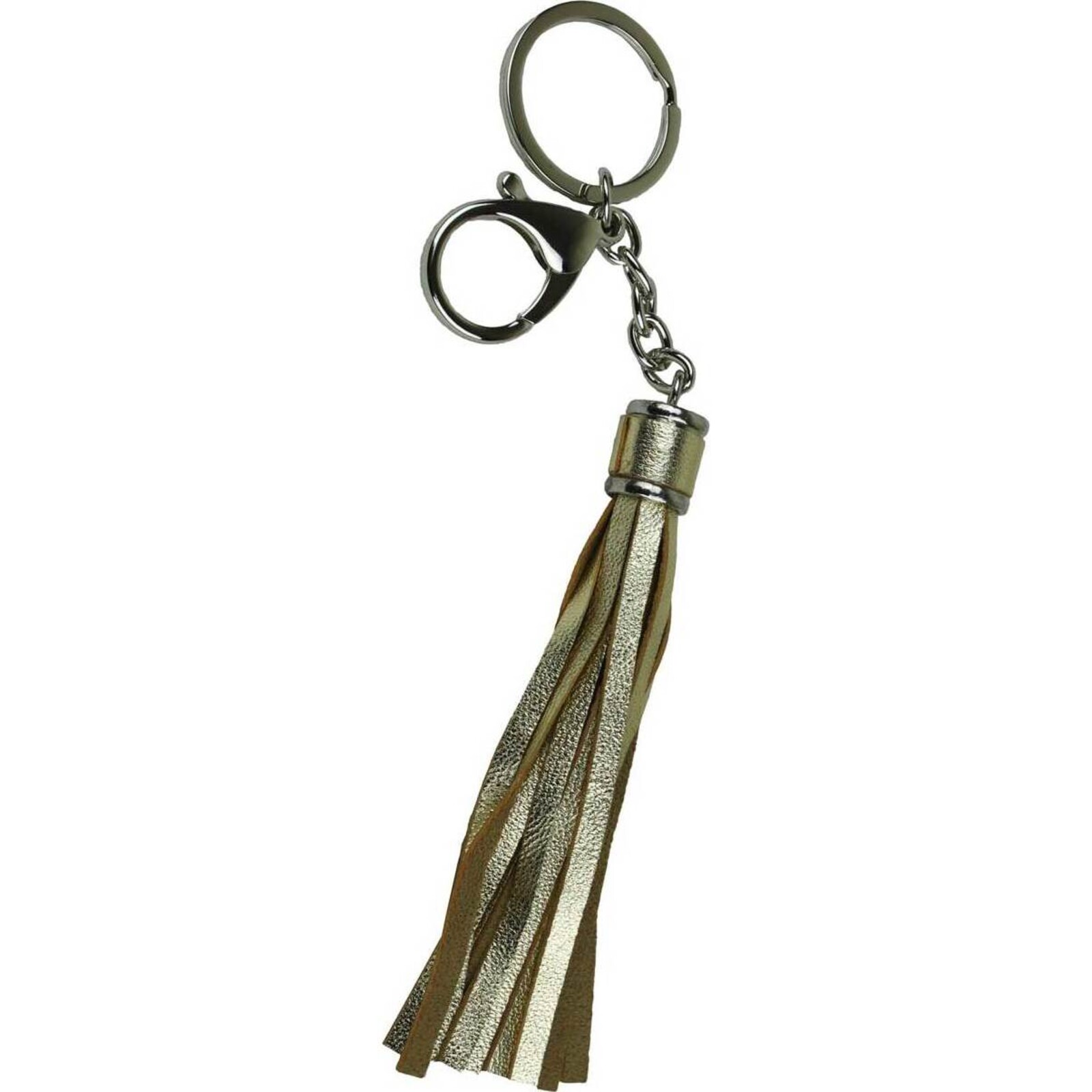 Leather Tassel Keychain Bronze