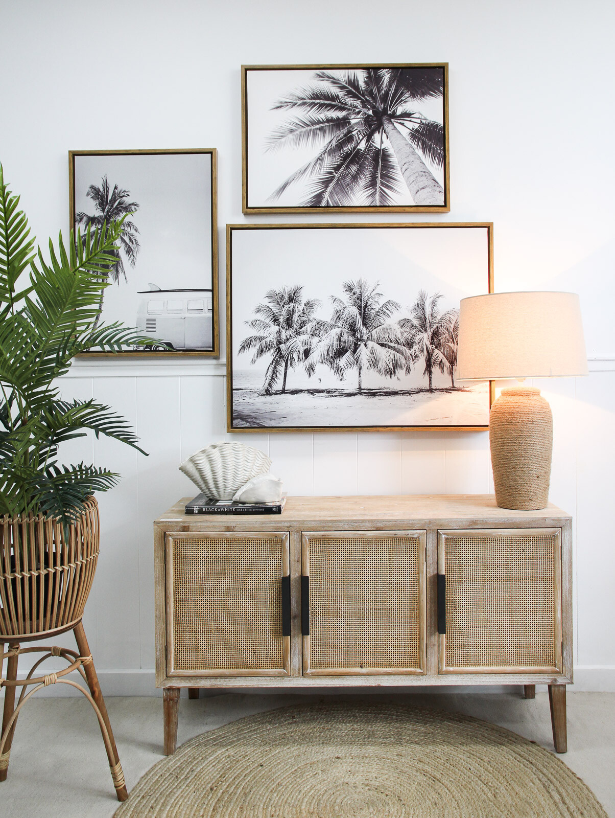 Framed Canvas Palm Row