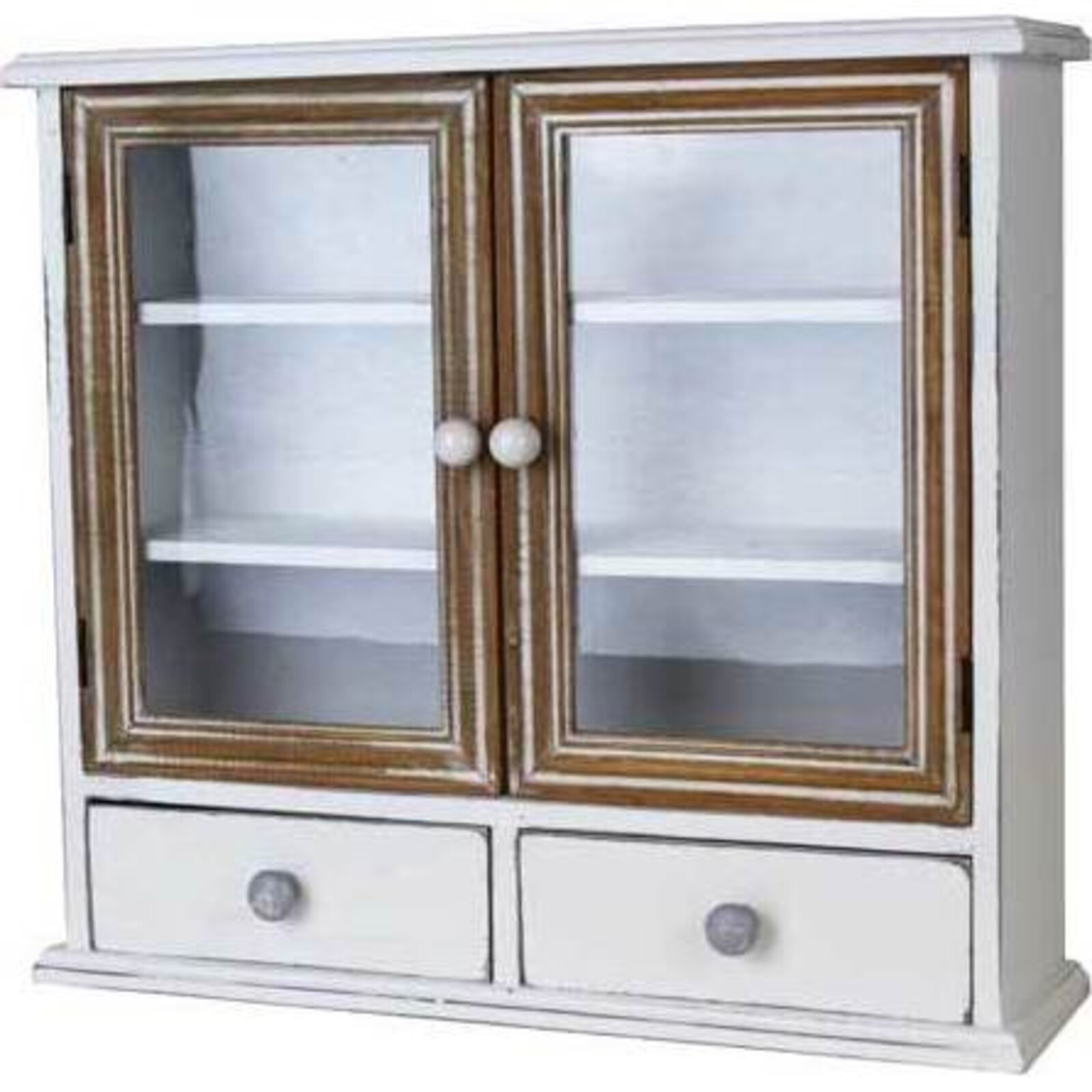 Wall Cabinet Washed White Double