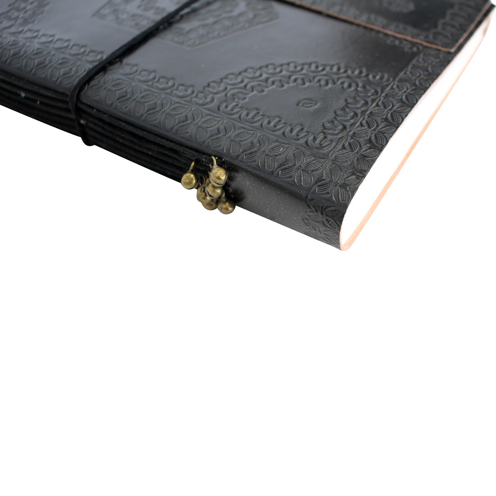 Leather N/Book Emb Black