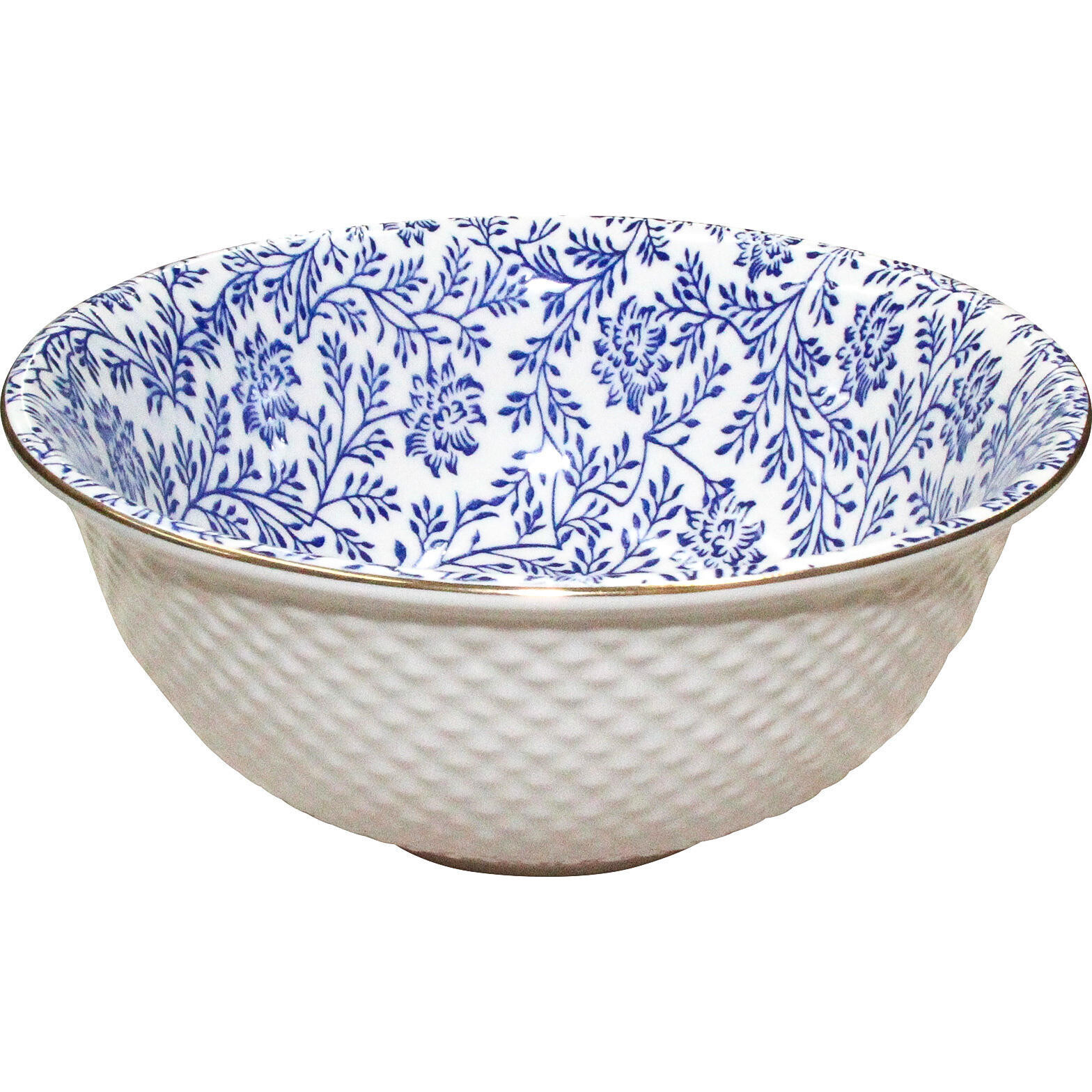 Bowl Large Blue Fern