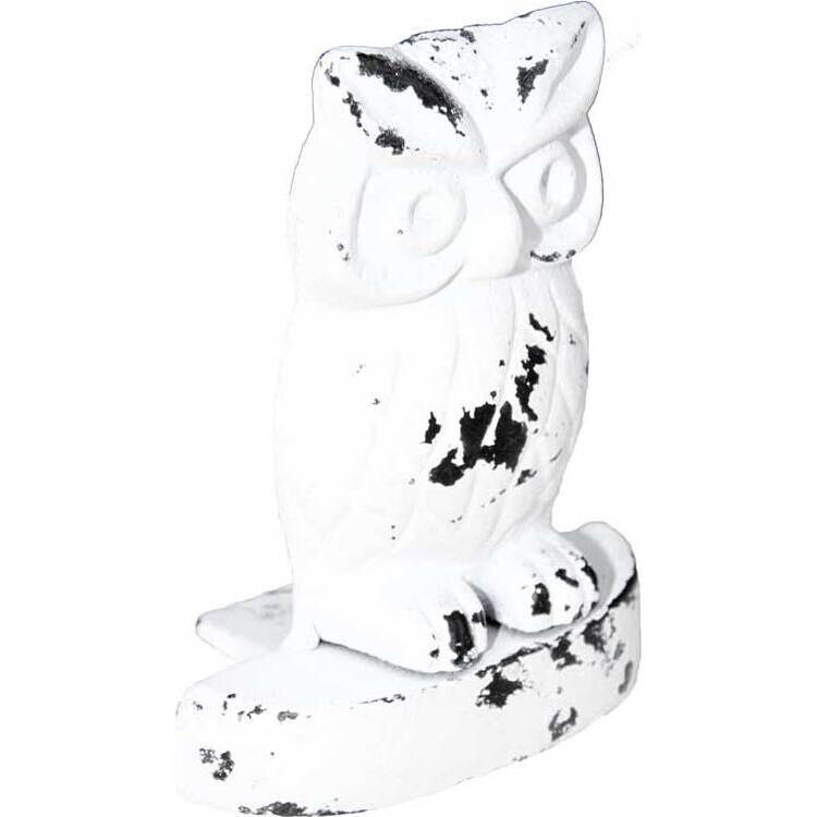 Doorstop Owl Rustic White