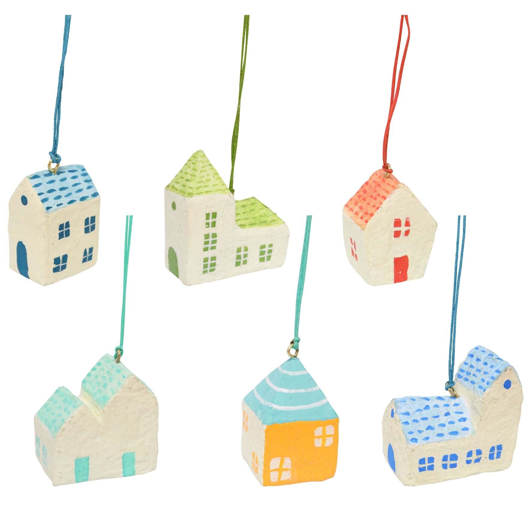 Set/6 Cotton Mache House (per 1 pce $3.04)