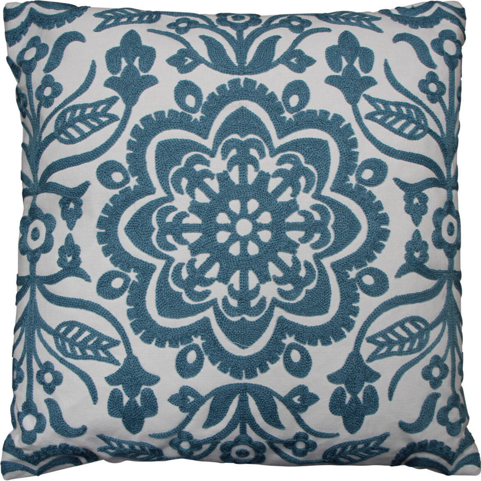 Cushion Folk Blue Embroid