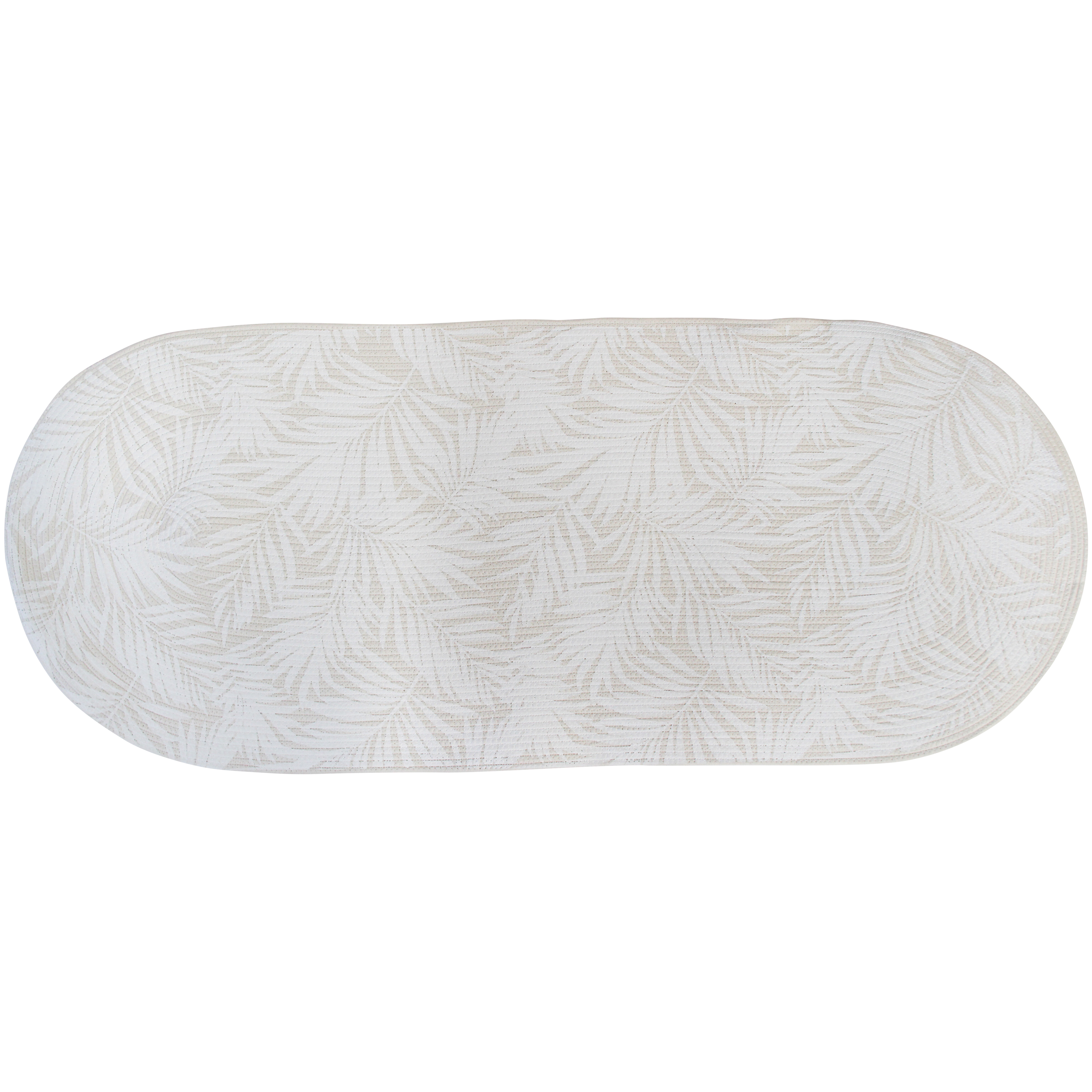 Floor Runner Leaf White 150 x 60cm