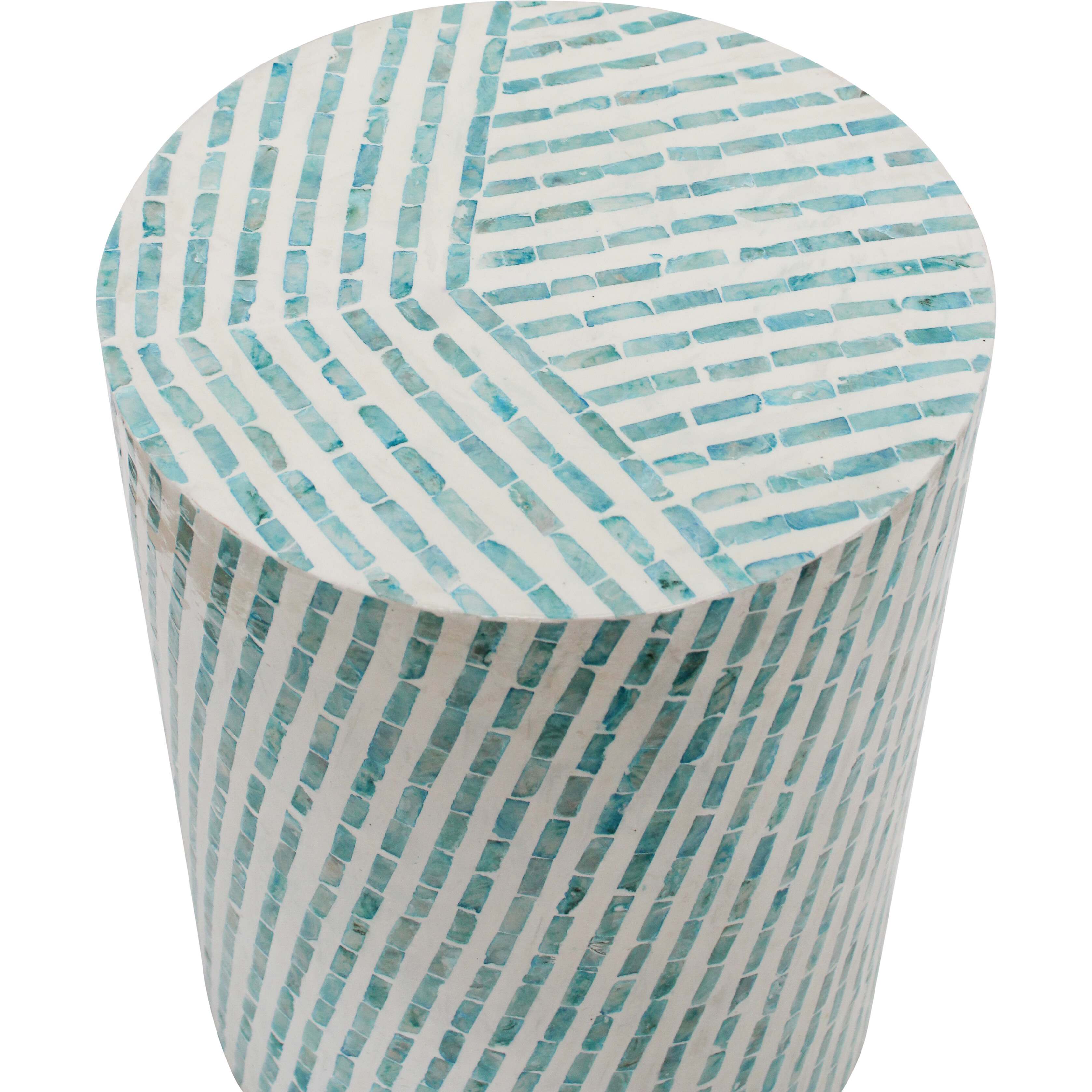 Stool Soft Blue Stripe