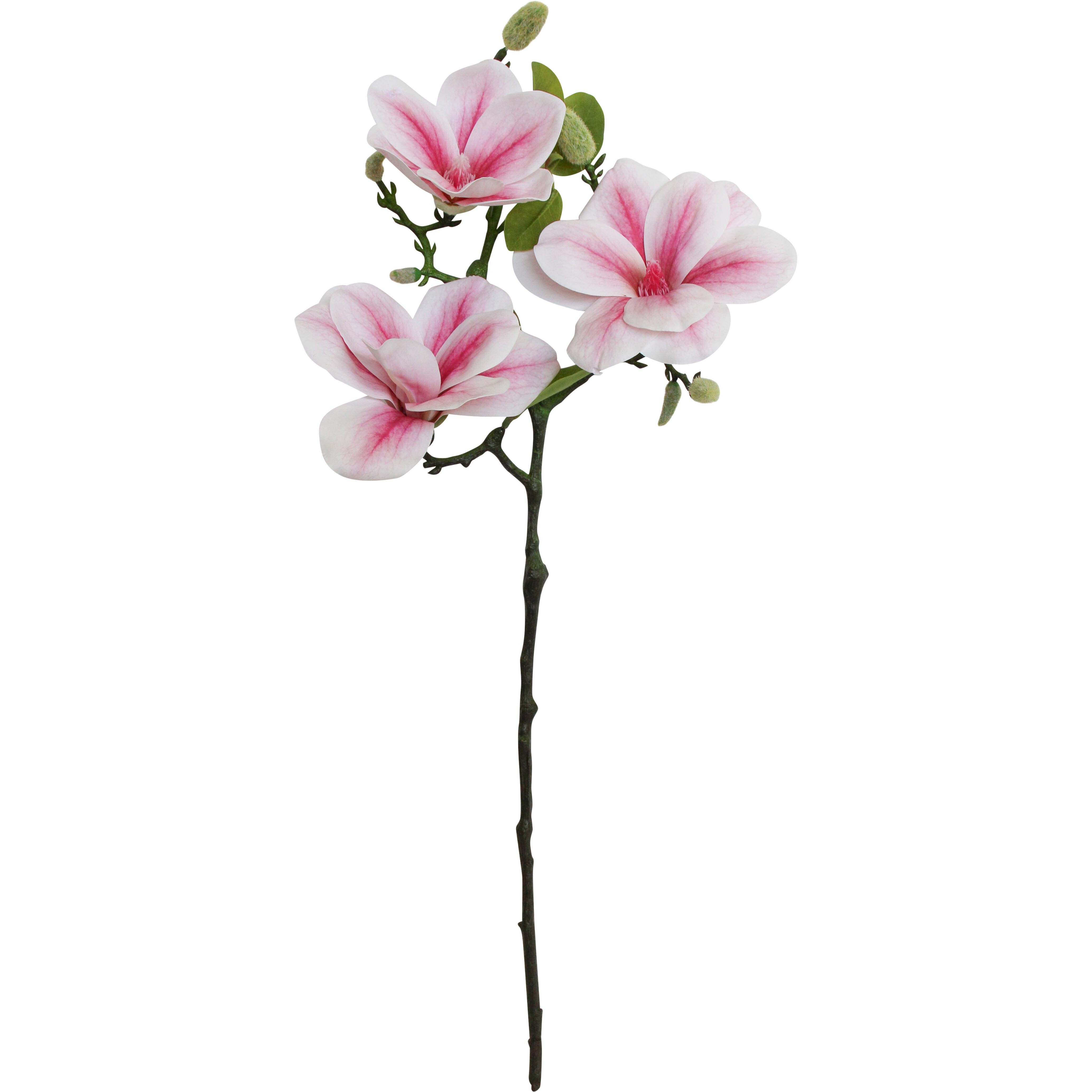 Faux Magnolia Stem Pink