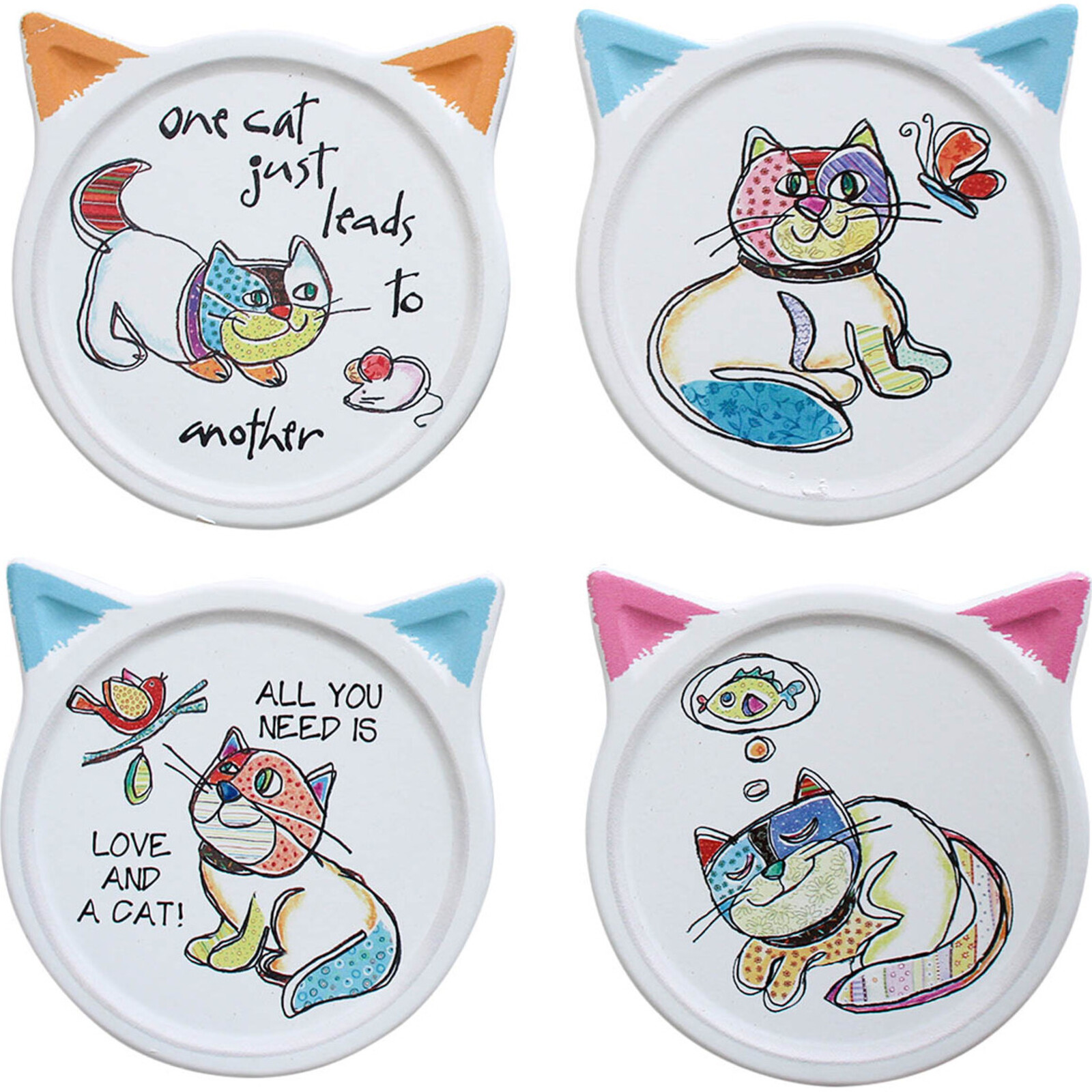 Coasters Quirky Cats Asstd