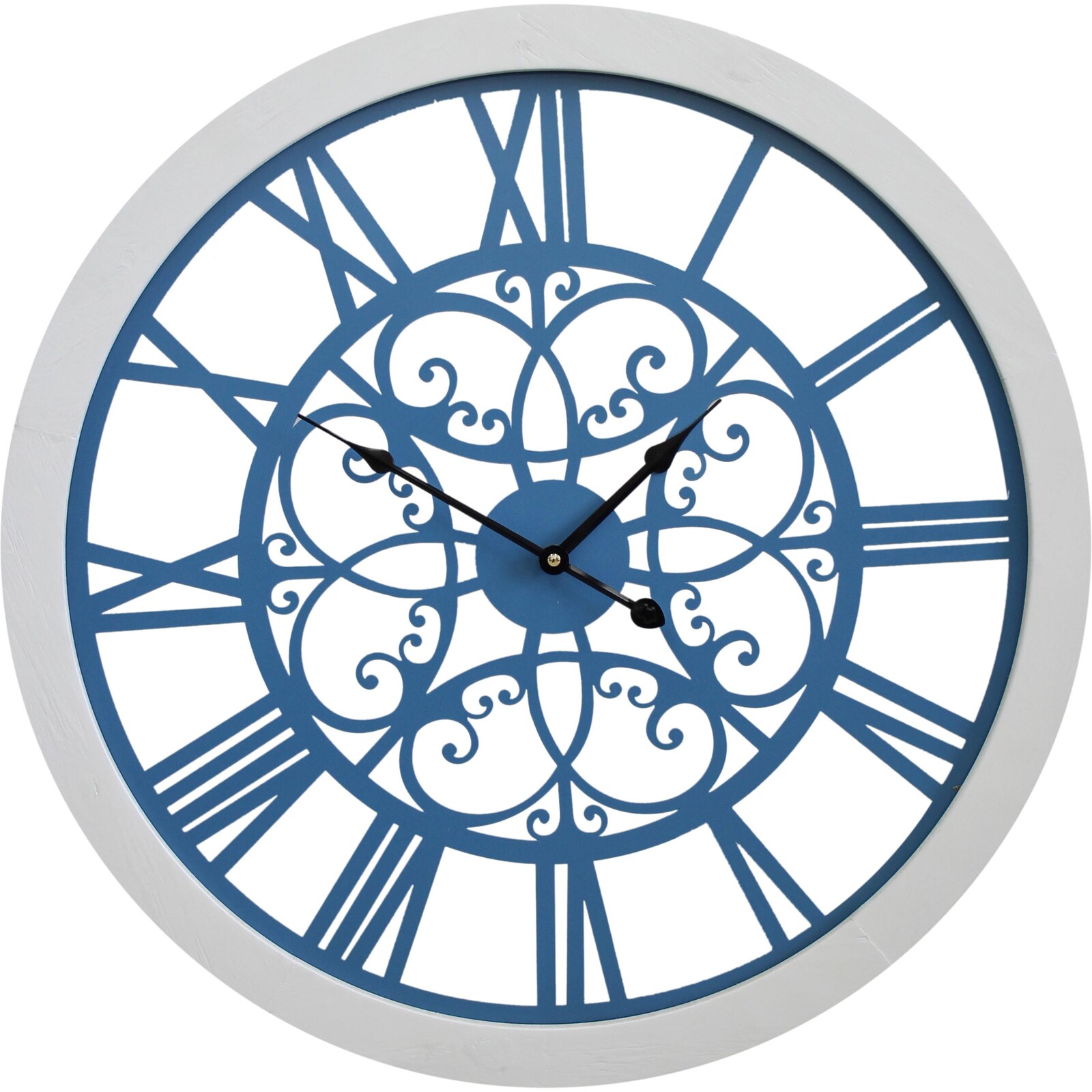 Clock Interior View Blue/White 59cm