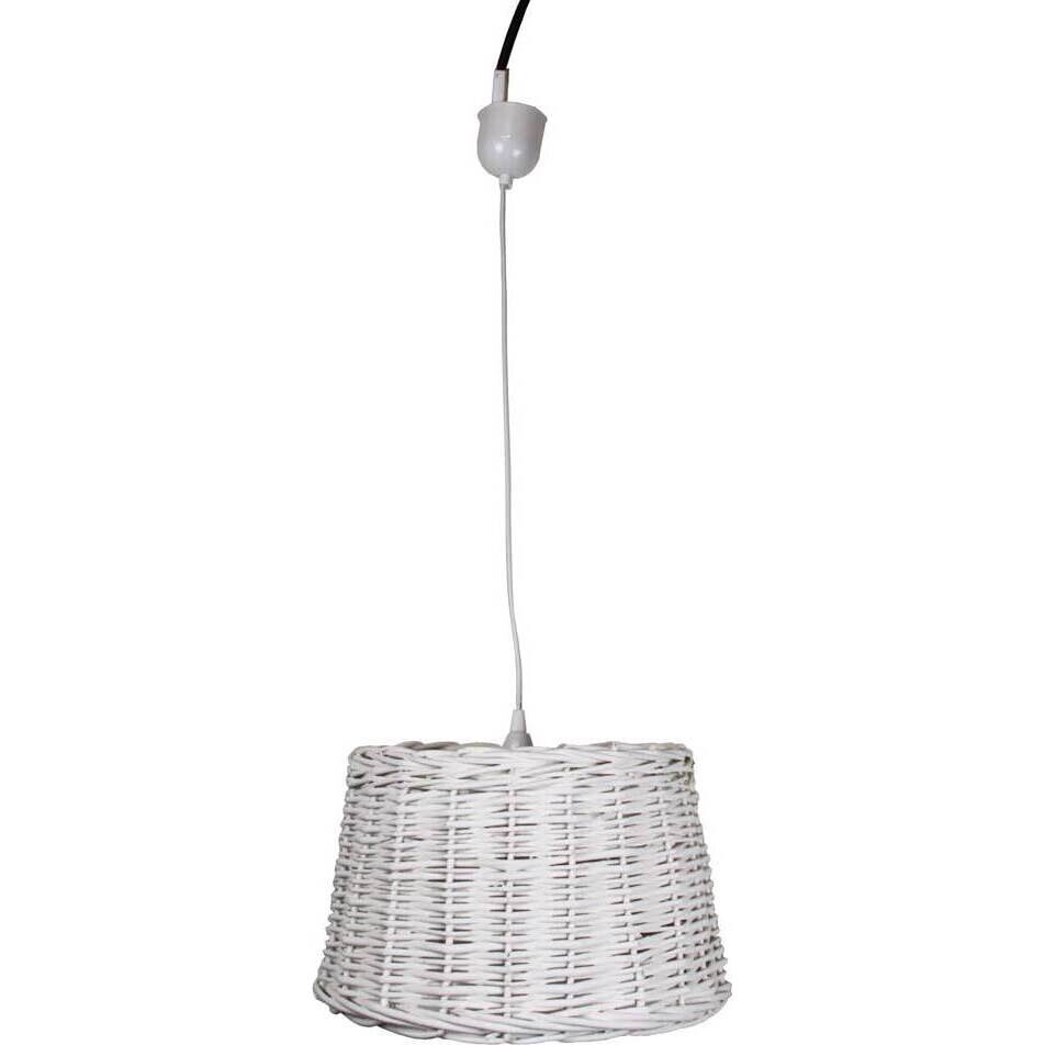 Pendant Lamp Rattan White Lrg