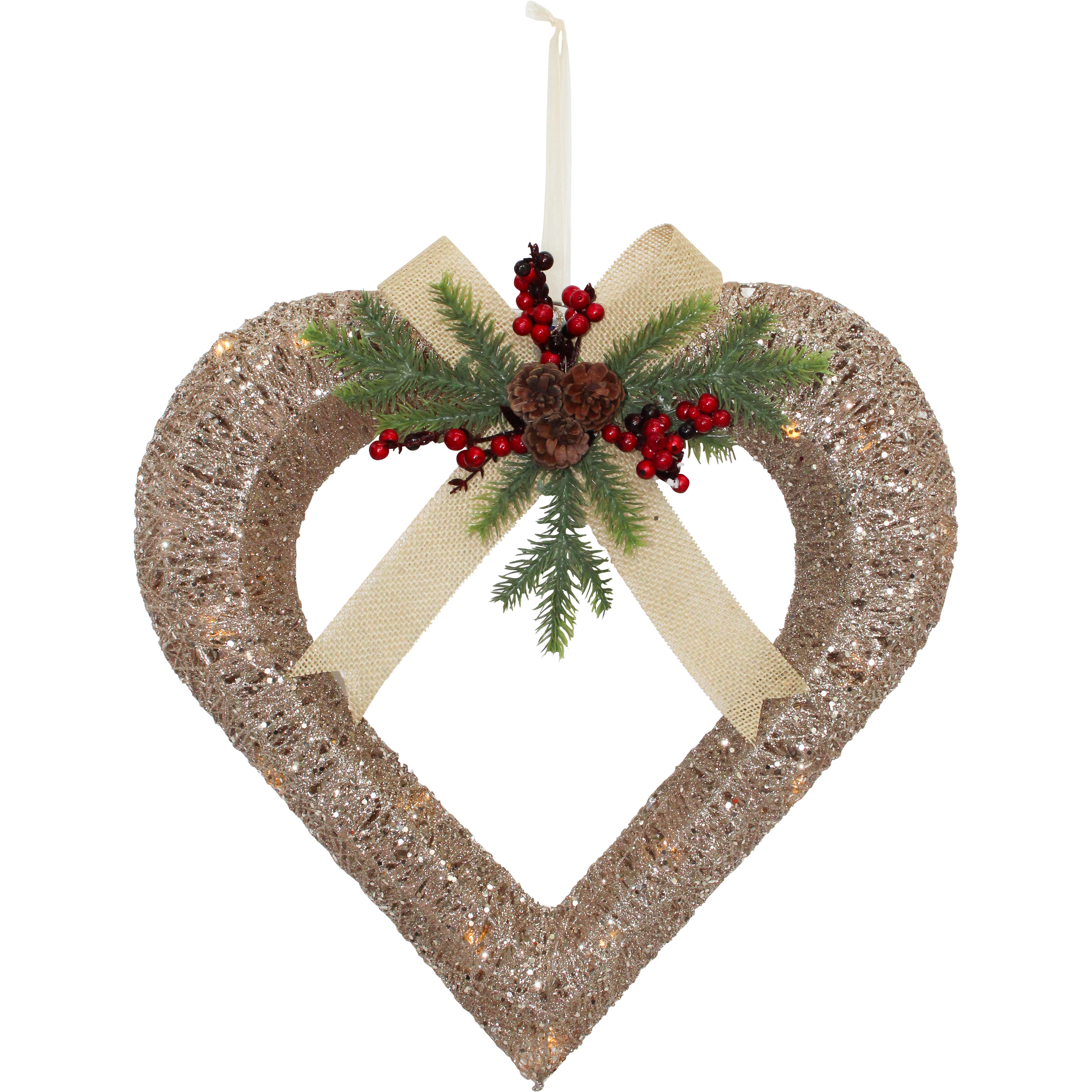 Xmas Gold Heart Wreath