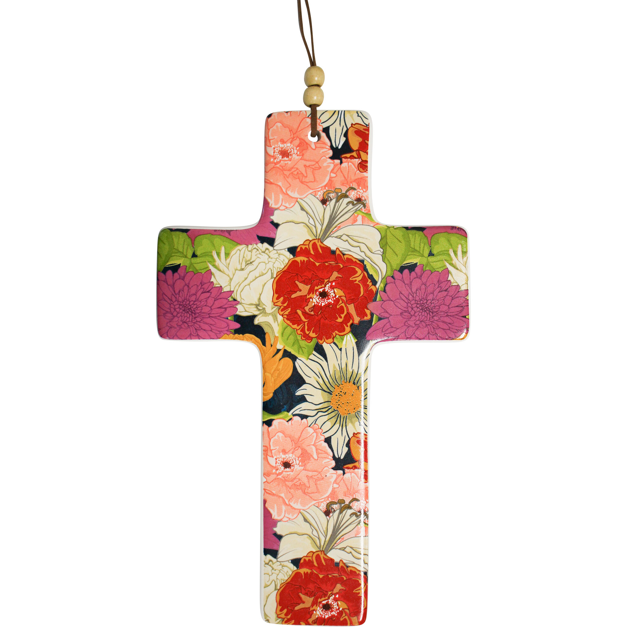 Hang Cross Floral Boquet Lrg