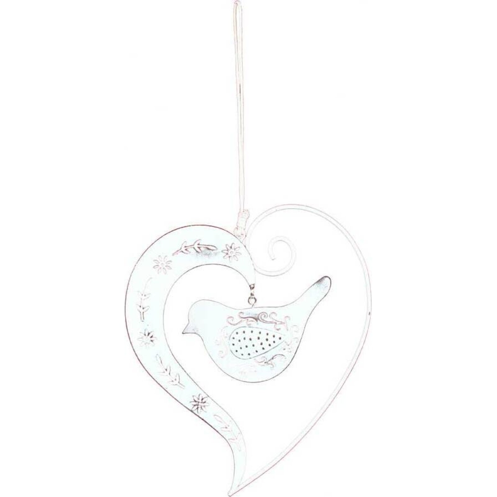 Hanging Swirl Heart Bird