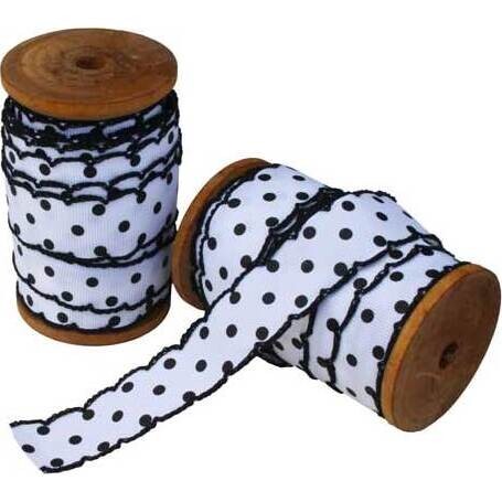 Ribbon White/Black Dot