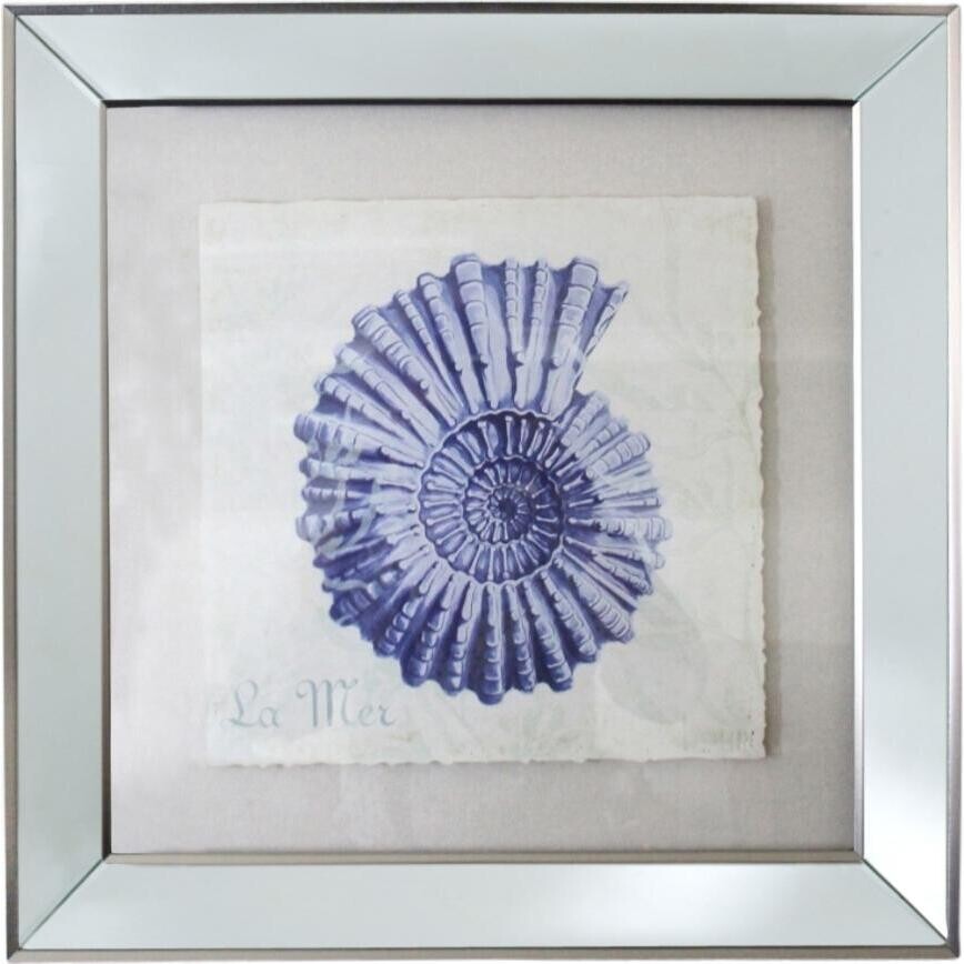 Framed Spiral Shell Navy