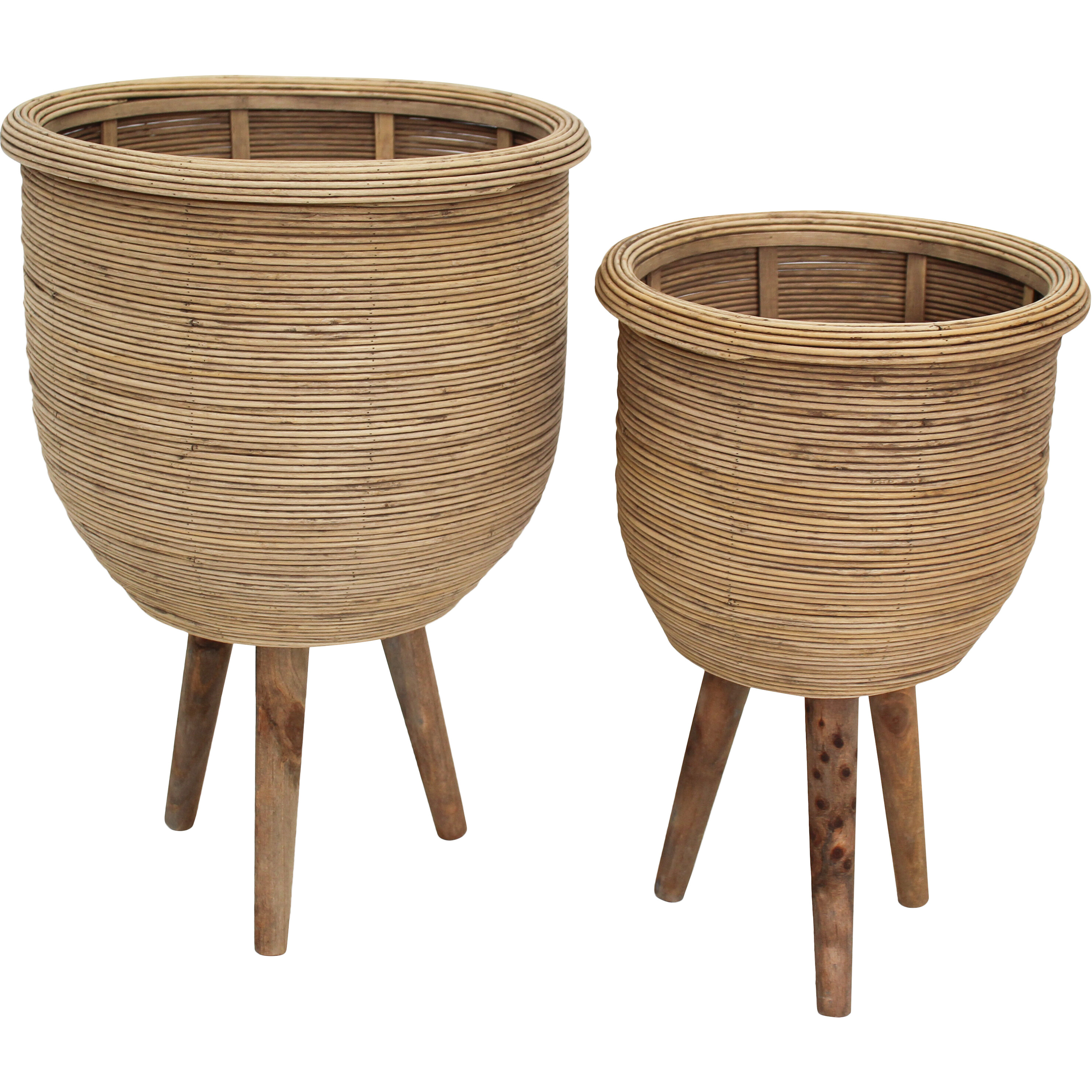 Planter Campania Rattan Nat S/2