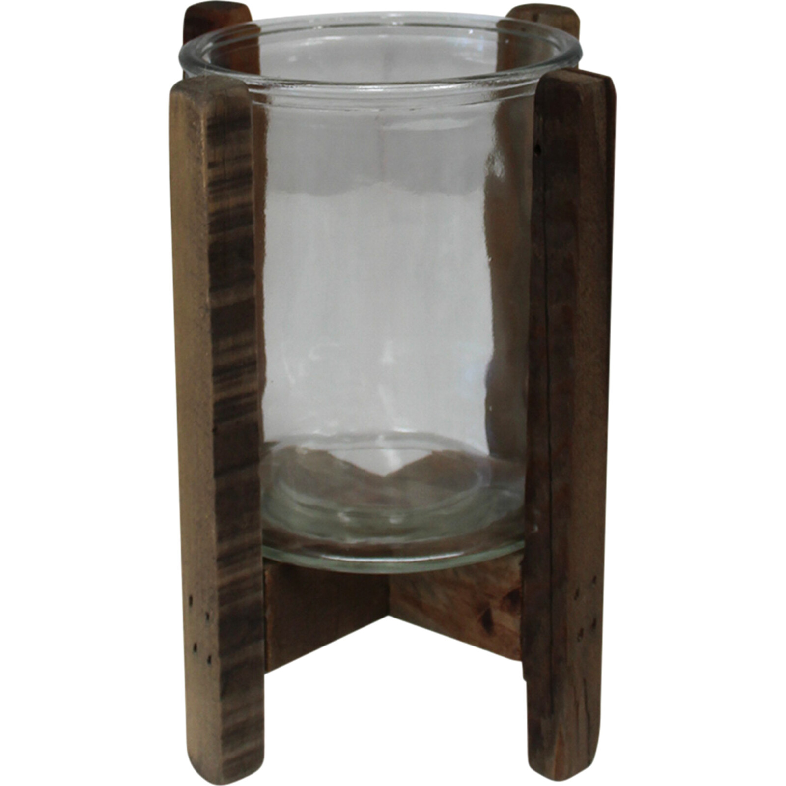 Candleholder Rustic Glass Sml