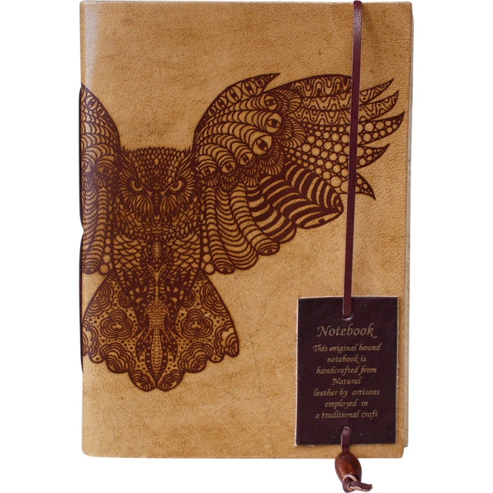 Leather Notebook Owl Flight
