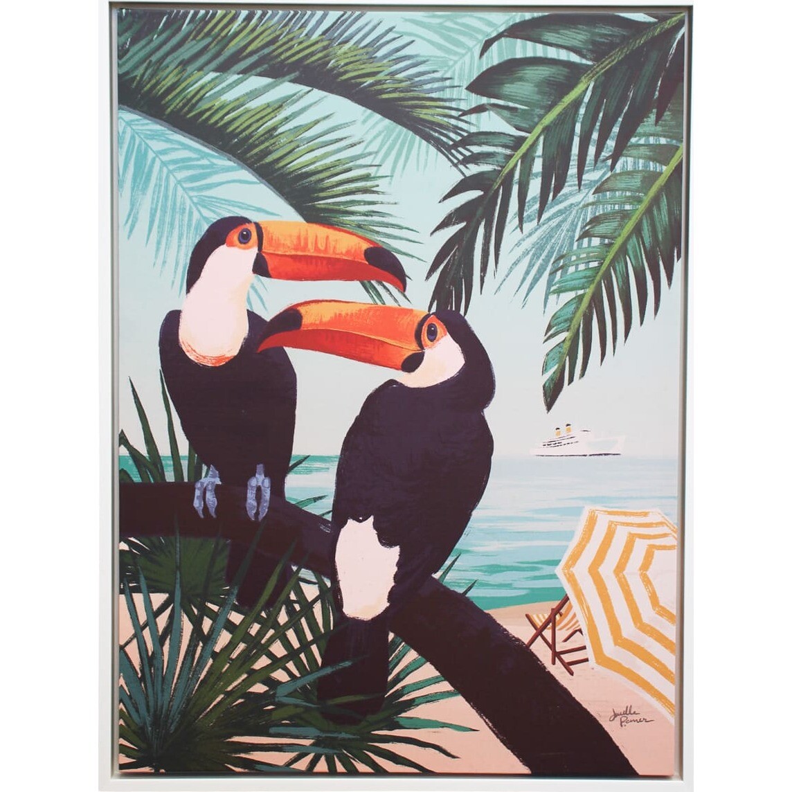 Framed Canvas Toucans