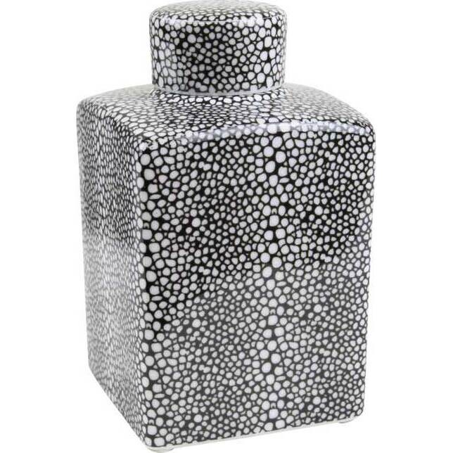 Lidded Jar Black Bubble
