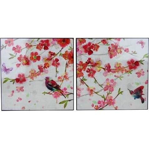 Lacquer Print Spring Birds S/2