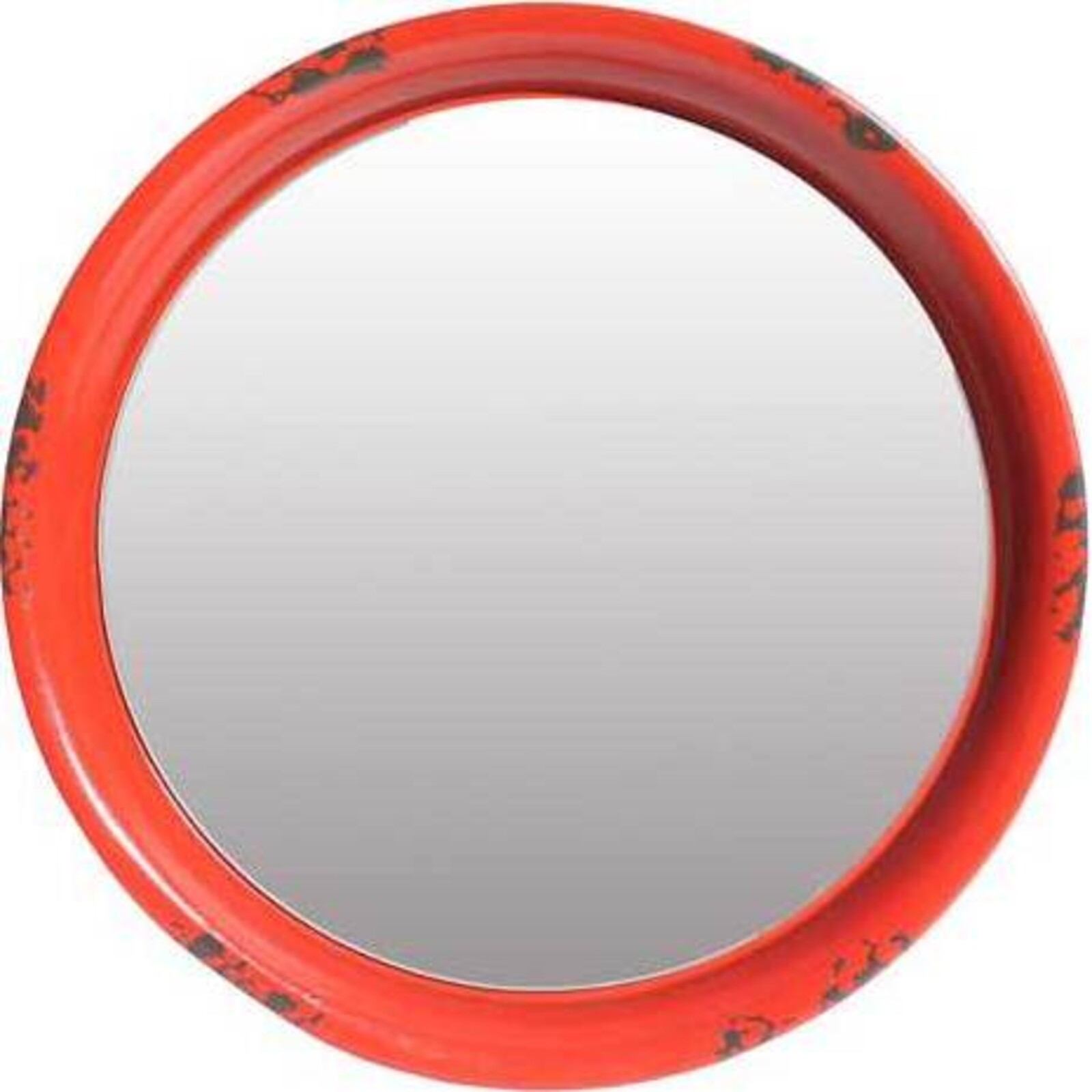 Round Mirror Retro Red