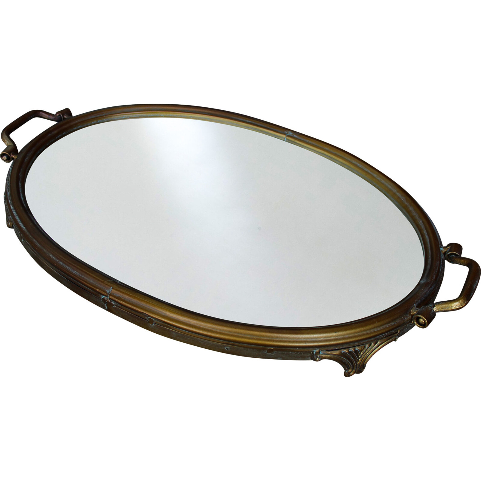 Tray Oval Antique Brass 