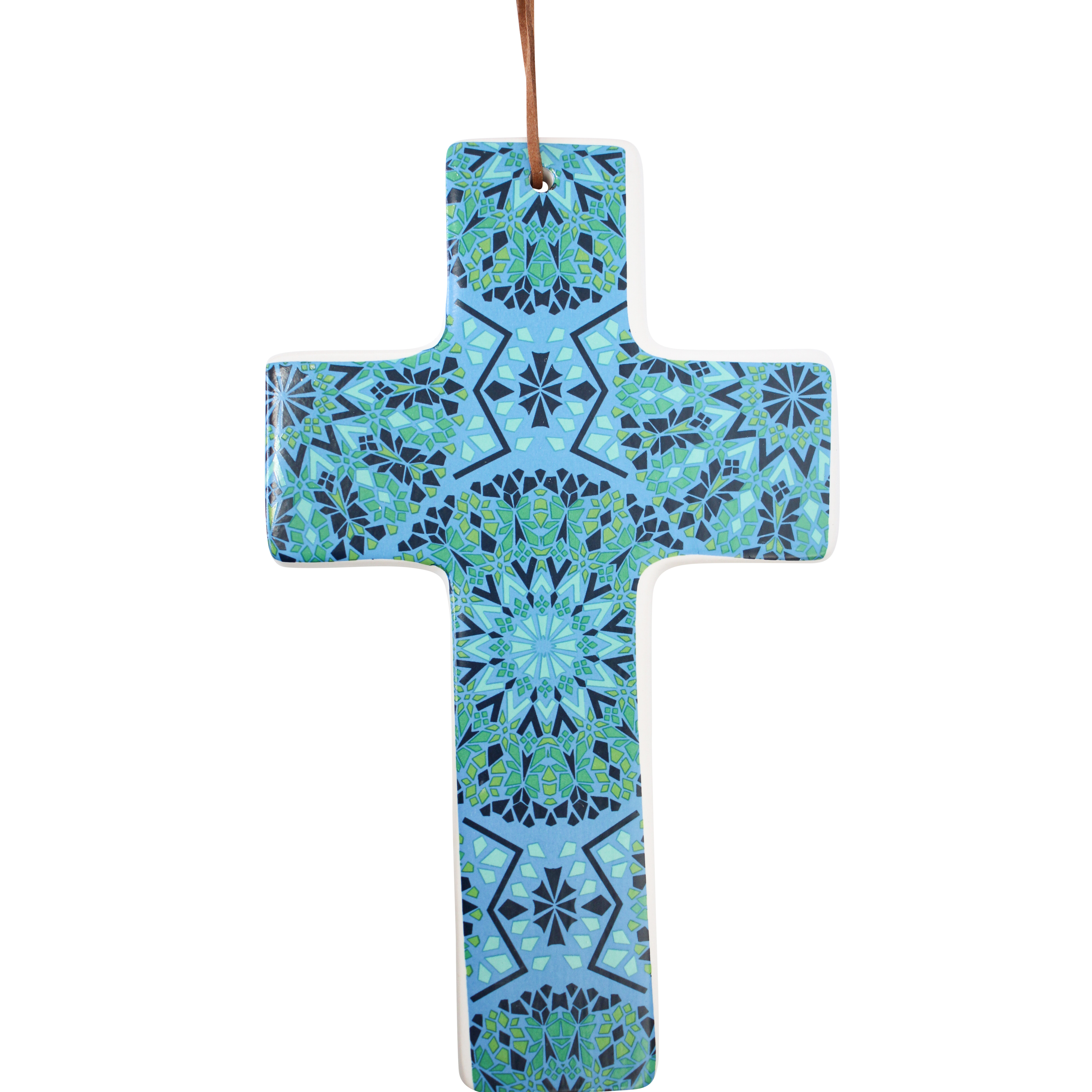 Cross Mosaic Aqua Lrg