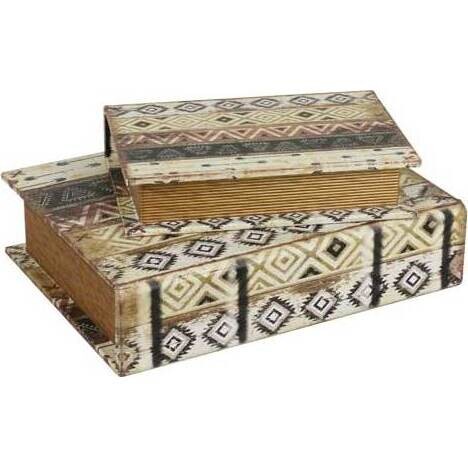 Book Box Aztec Naturale S/2