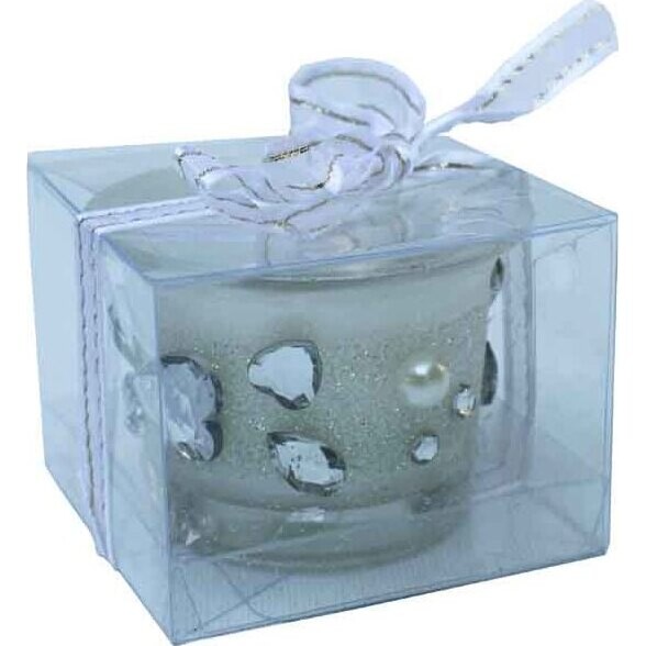 Boxed Votive Frost Hearts