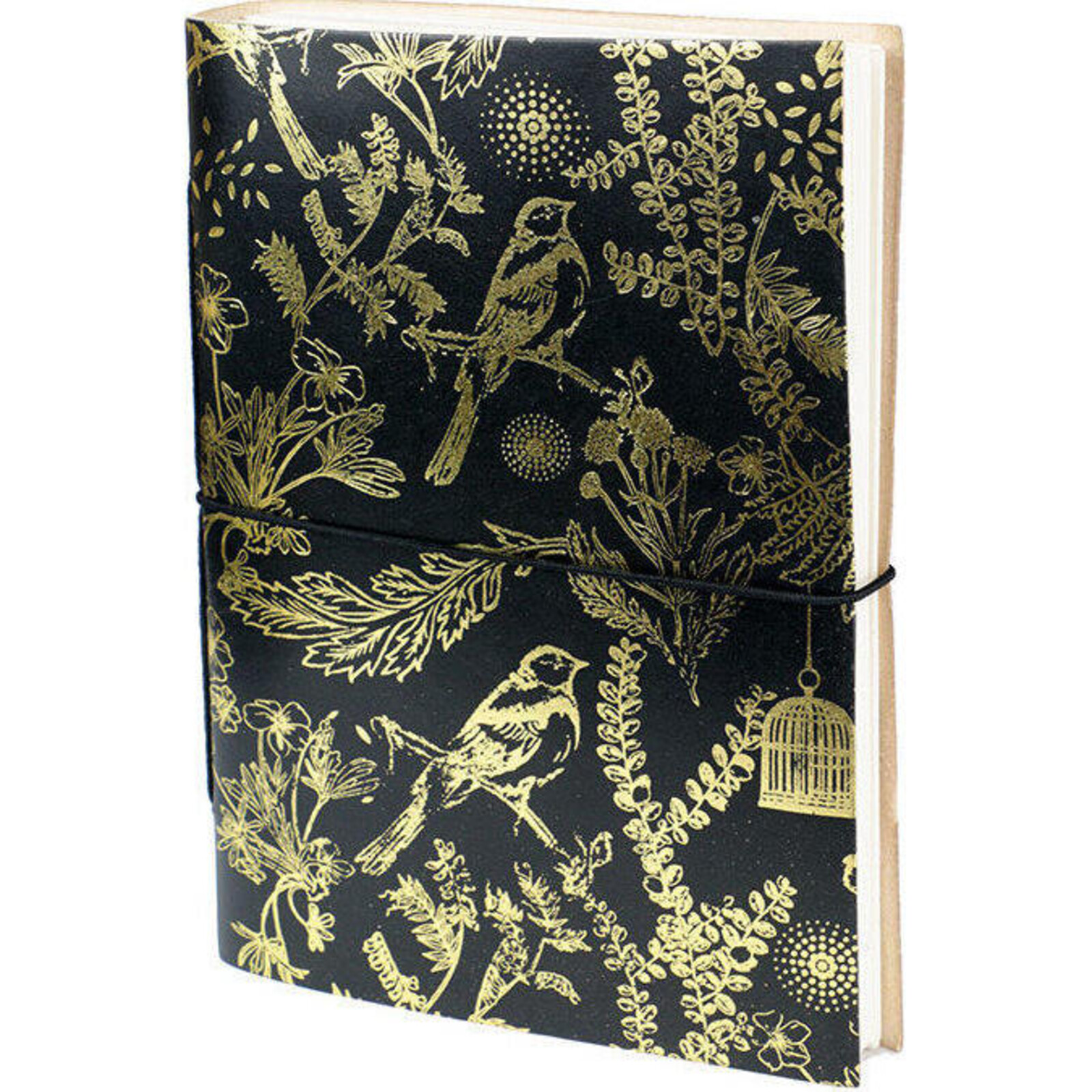 Leather Notebook Gold Bird Large
