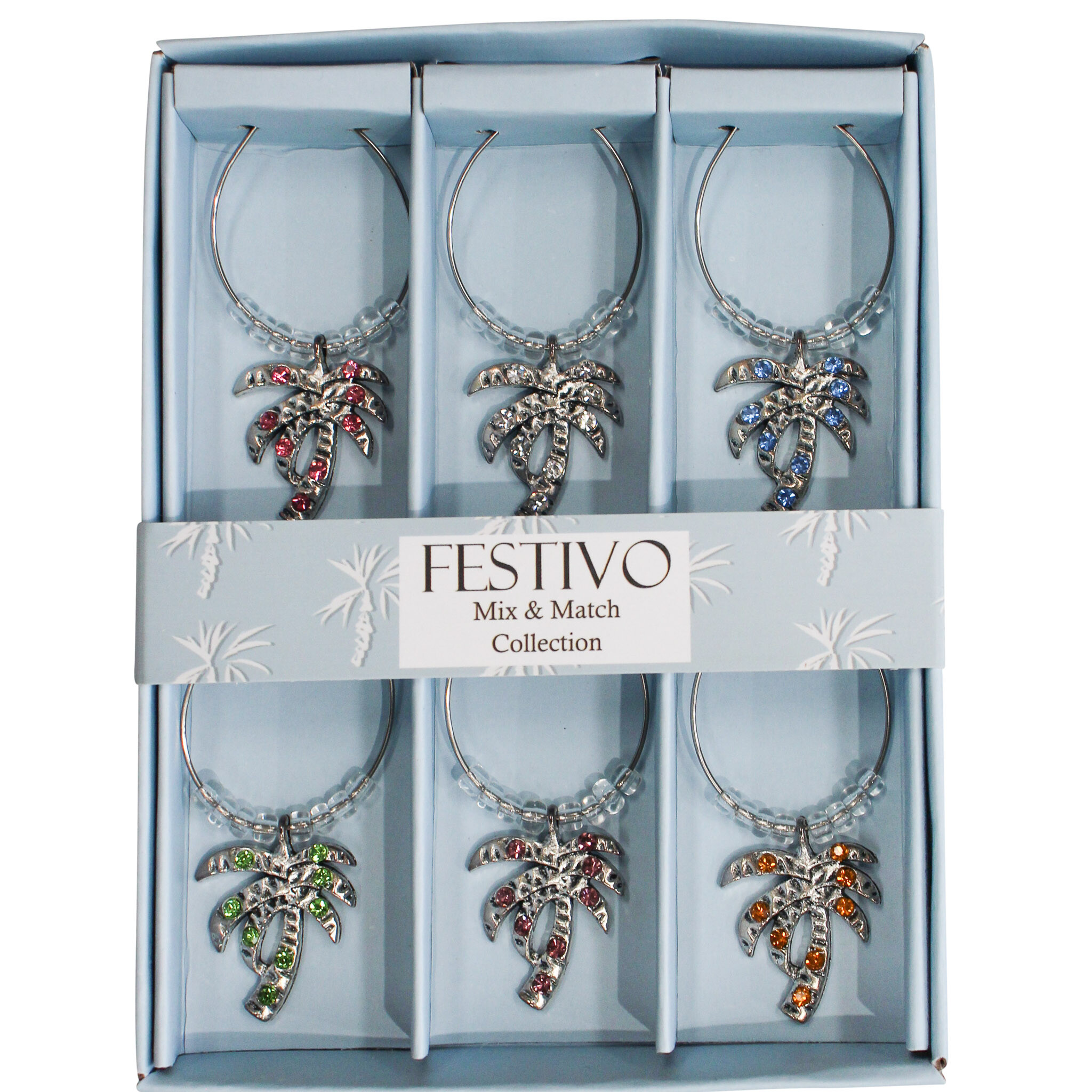 Wine Charms Palm Set/6