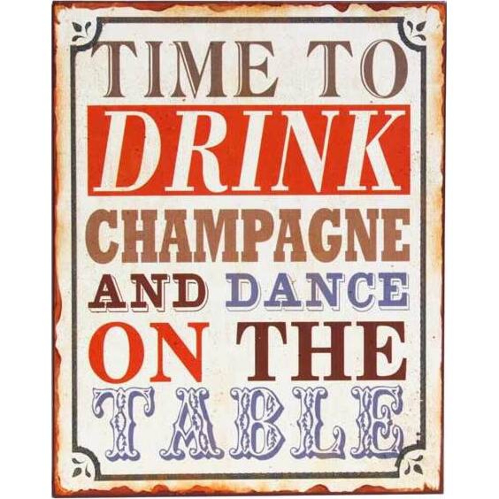 Tin Sign Drink Champagne