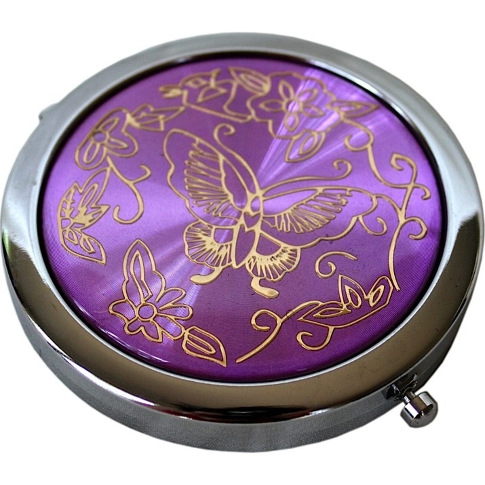 Compact Mirror - Pink Butterfly