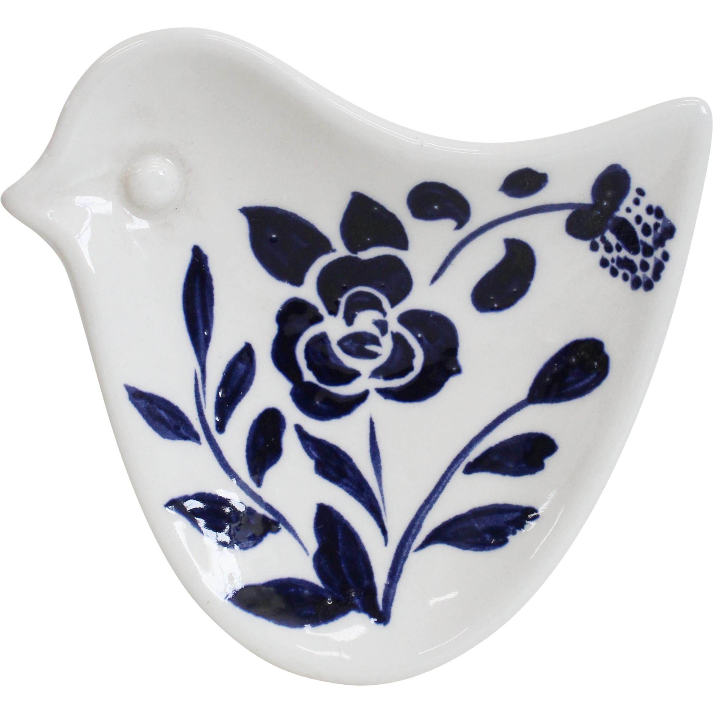 Folk Bird Dish Flora Indigo